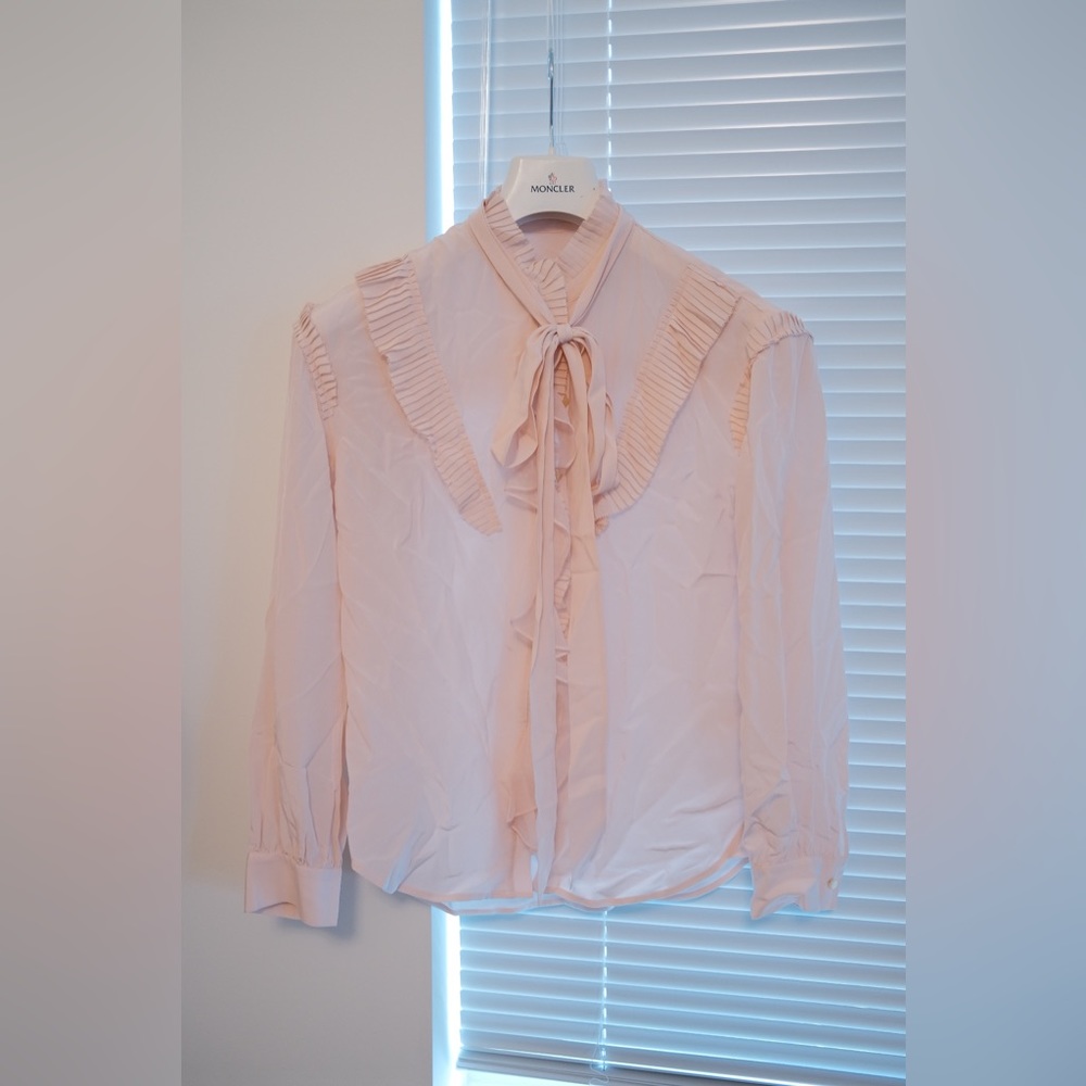 Coach pink shirt 100% silk blouse